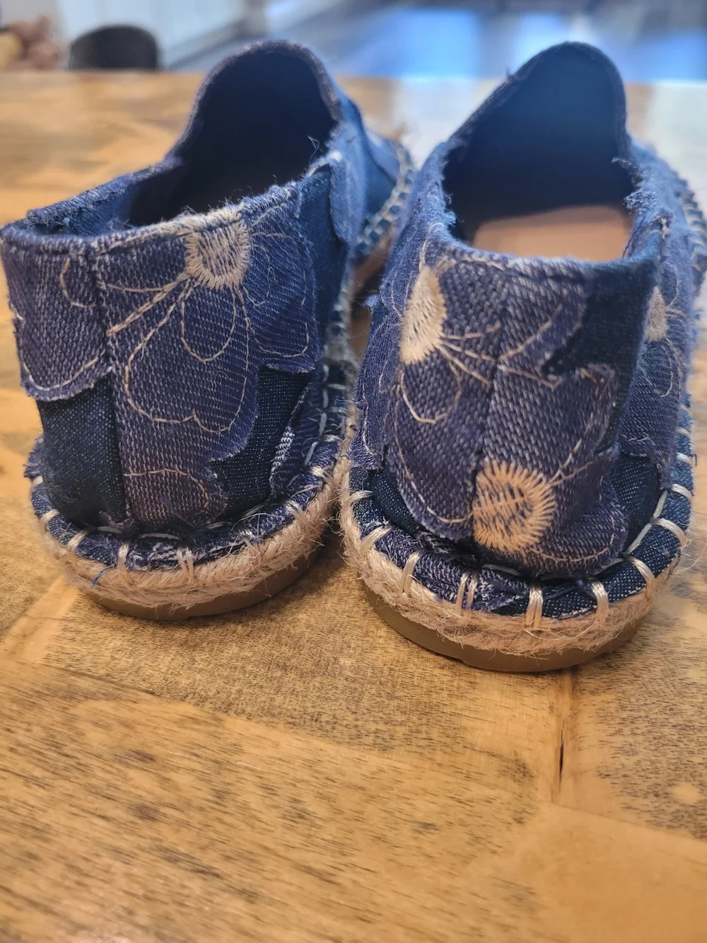 Rouge! Blue Floral Espadrille Slip-Ons